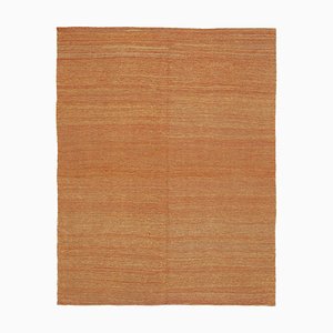 Tapis Kilim Flatwave Orange Fait Main en Laine, Anatolie