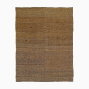 Anatolian Brown Hand Knotted Wool Flatwave Kilim Carpet