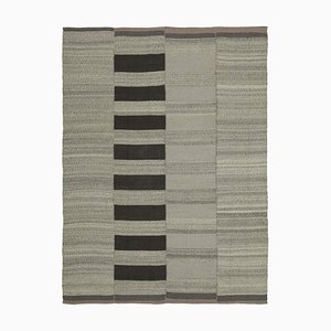 Tappeto Kilim Flatwave Kilim in lana intrecciata a mano marrone turca