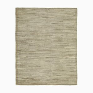 Orientalischer Beige Handgeknüpfter Flatwave Kilim Teppich aus Wolle