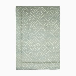 Grey Moroccan Handmade Wool Geometric Rug