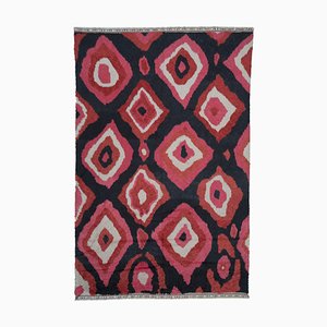 Multicolor Moroccan Hand Knotted Wool Decorative Rug