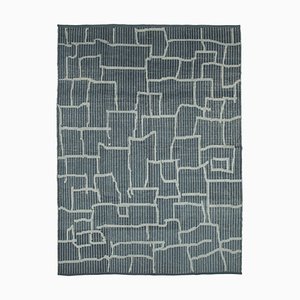 Grey Moroccan Handmade Wool Geometric Rug