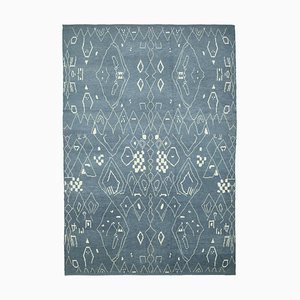 Marokkanischer handgefertigter geometrischer Teppich aus Wolle