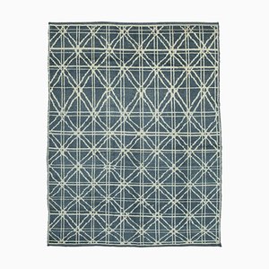 Grey Moroccan Hand Knotted Wool Decorative Rug