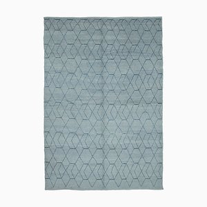 Blue Moroccan Handwoven Long Pile Tribal Rug