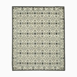 Tapis Décoratif en Laine Beige Fait Main, Maroc