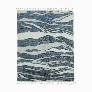 Tapis Tribal Long Fait Main Bleu, Maroc