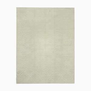 Beige Moroccan Hand Knotted Wool Decorative Rug