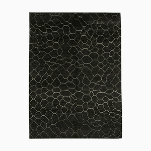 Tapis Géométrique Marron Tissé Main Marocain