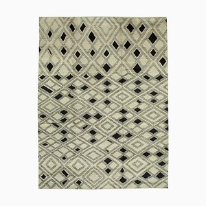 Beige Moroccan Handwoven Long Pile Tribal Rug