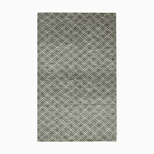 Grey Moroccan Hand Knotted Wool Decorative Rug