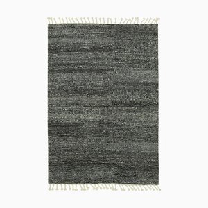 Grey Moroccan Hand Knotted Wool Decorative Rug