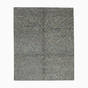 Tapis Décoratif Gris en Laine Fait Main, Maroc