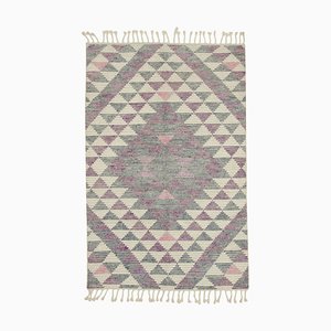 Multicolor Moroccan Handmade Wool Geometric Rug