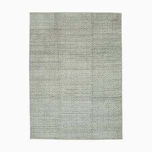 Grey Moroccan Hand Knotted Wool Decorative Rug