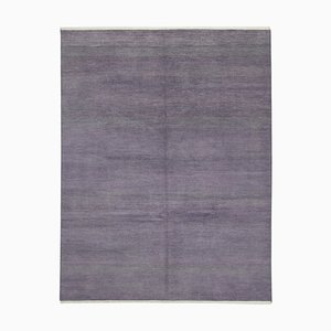 Purple Moroccan Hand Knotted Wool Decorative Rug