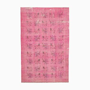 Pink Anatolian Antique Hand Knotted Wool Rug