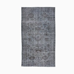 Alfombra oriental oriental gris vintage tejida a mano