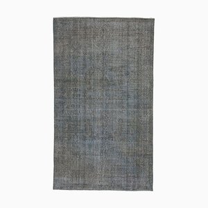 Handgeknüpfter Türkischer Überfärbter Teppich aus Wolle in Blau