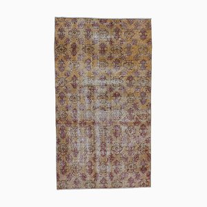 Tapis Overd-Yed Traditionnel Oriental Jaune Tissé à la Main