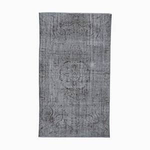 Tapis Antique en Laine Anatoliane Grise Fait Main