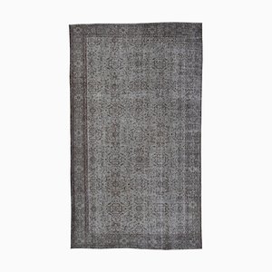 Tapis Antique en Laine Anatoliane Grise Fait Main