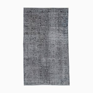 Grauer Kurzärmeliger Orientalischer Handgewebter Überfärbter Teppich