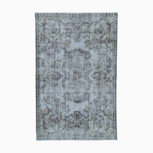 Blue Oriental Traditional Handwoven Overd-yed Rug