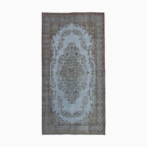 Grauer Kurzärmeliger Orientalischer Handgewebter Überfärbter Teppich