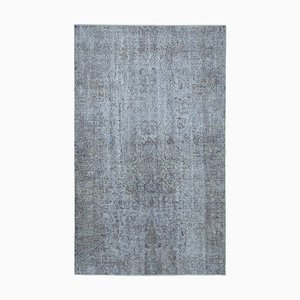 Tapis Oriental en Velours Faible Tissé à la Main Gris