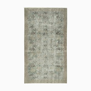 Grey Oriental Handwoven Low Pile Overdyed Rug