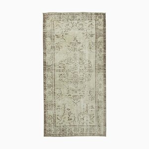 Petit Tapis Beige Retroissé en Laine