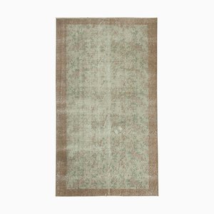 Beige Anatolian Hand Knotted Wool Vintage Rug