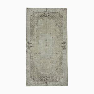 Small Vintage Grey Overdyed Wool Rug