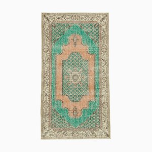 Green Turkish Handmade Wool Overdyed Rug