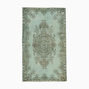 Blue Anatolian Hand Knotted Wool Vintage Rug