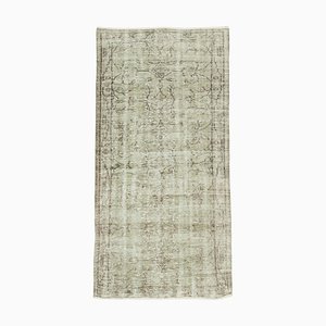 Small Vintage Beige Overdyed Wool Carpet