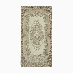 Beige Turkish Handmade Wool Overdyed Rug