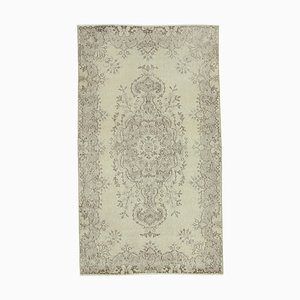 Small Vintage Beige Overdyed Wool Rug