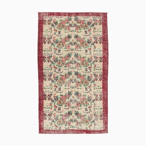 Red Anatolian Hand Knotted Wool Vintage Rug