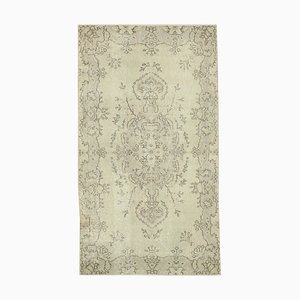 Petit Tapis Vintage Beige Oriental en Laine