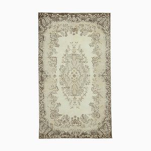 Beige Decorative Handmade Wool Overdyed Rug