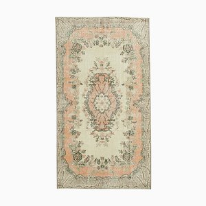 Beige Turkish Handmade Wool Overdyed Rug