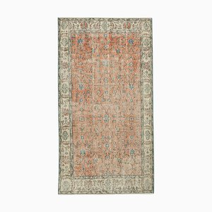 Red Anatolian Hand Knotted Wool Vintage Rug