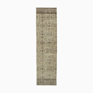 Beige Anatolian Antique Tissé Overdyed Runner Carpet