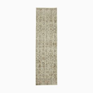 Beige Anatolian Antique Tissé Overdyed Runner Carpet