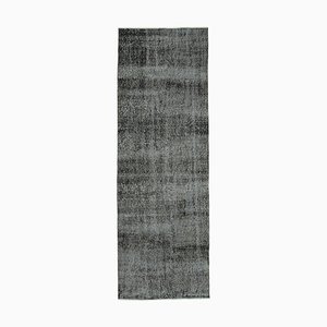Handgeknüpfter schwarzer Orientteppich aus handgewebter Wolle