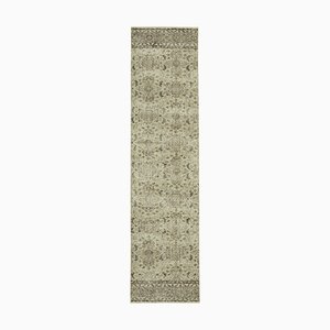 Beige Anatolian  Handwoven Antique Overdyed Runner Rug