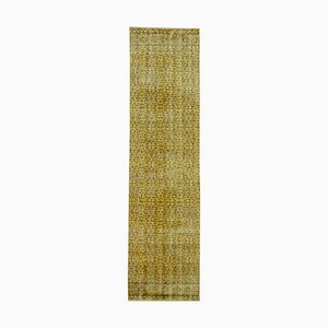 Tapis Runner en Laine Fait Main Orientale Jaune